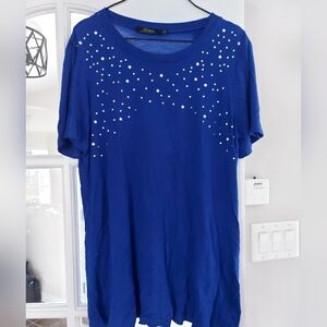 Bellina Royal Blue Embellished Pearl Top